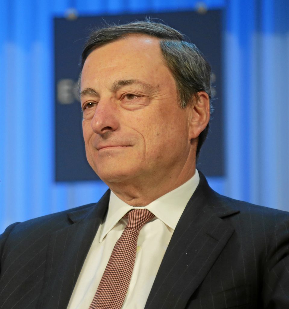 DAVOS/SWITZERLAND, 25JAN13 - Mario Draghi, President, European Central Bank, Frankfurt is captured during the special address session at the Annual Meeting 2013 of the World Economic Forum in Davos, Switzerland, January 25, 2013.  Copyright by World Economic Forum swiss-image.ch/Photo Remy Steinegger